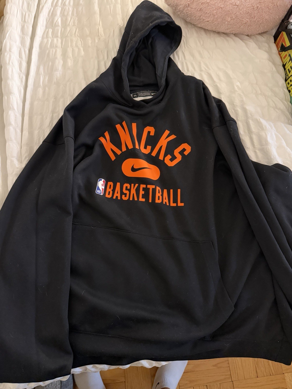 NIKE MENS NEW YORK KNICKS TEAM AND PLAYER ISSUED HOODIE RARE SIZE 3XLT BLACK