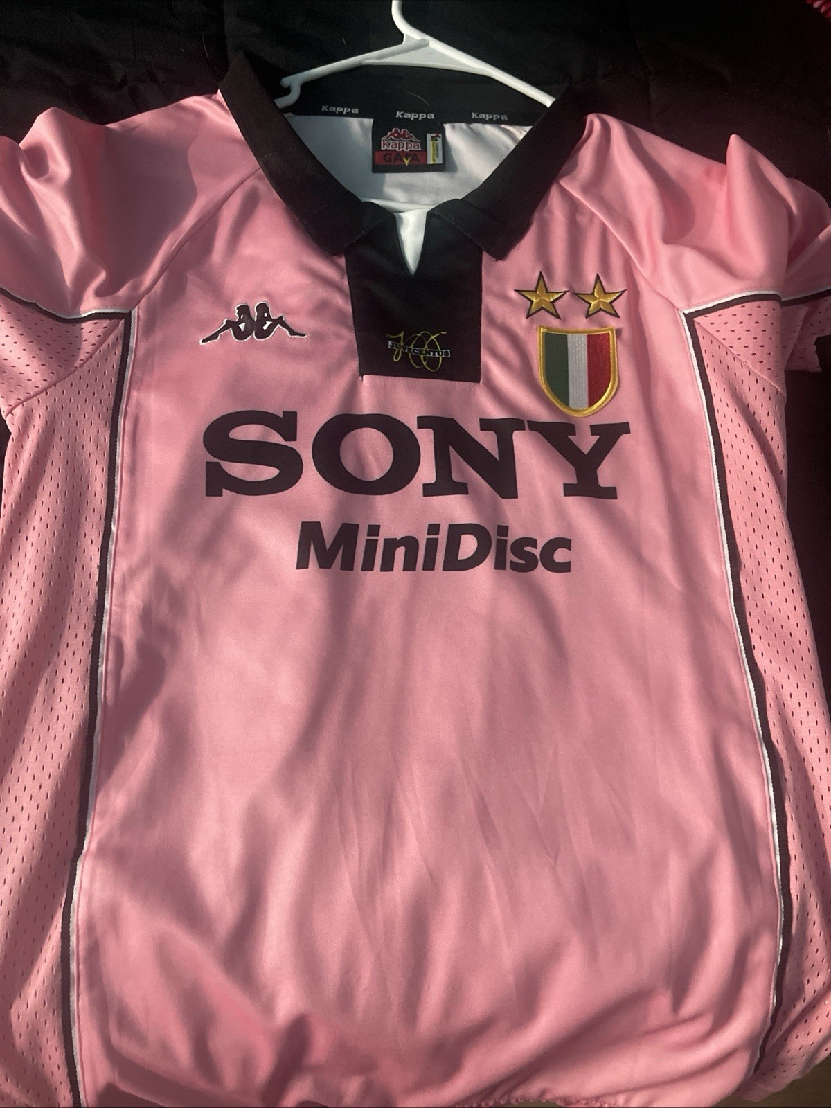 Juventus 1997/98 Zinedine Zidane Kappa Pink Soccer Jersey Size S