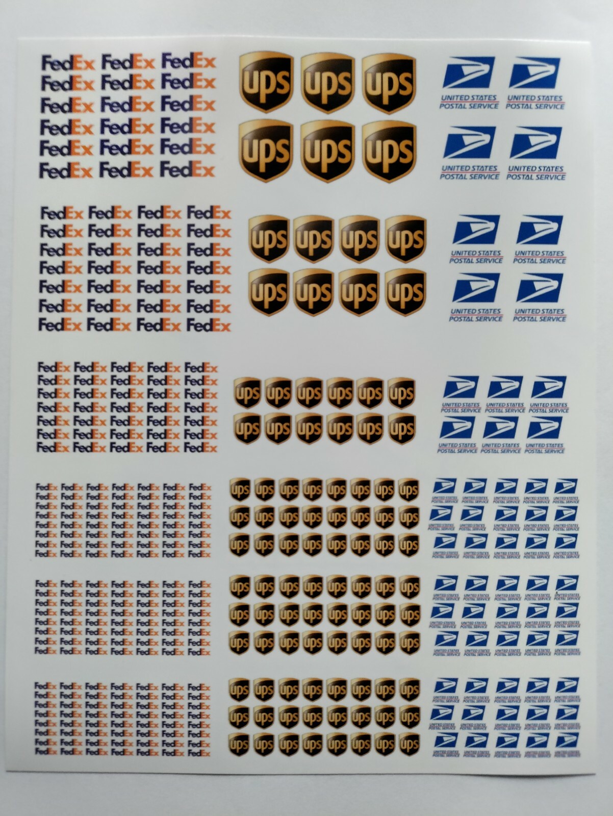  1/64 for hot wheels waterslide decals fedex ups usps MADE IN THE USA