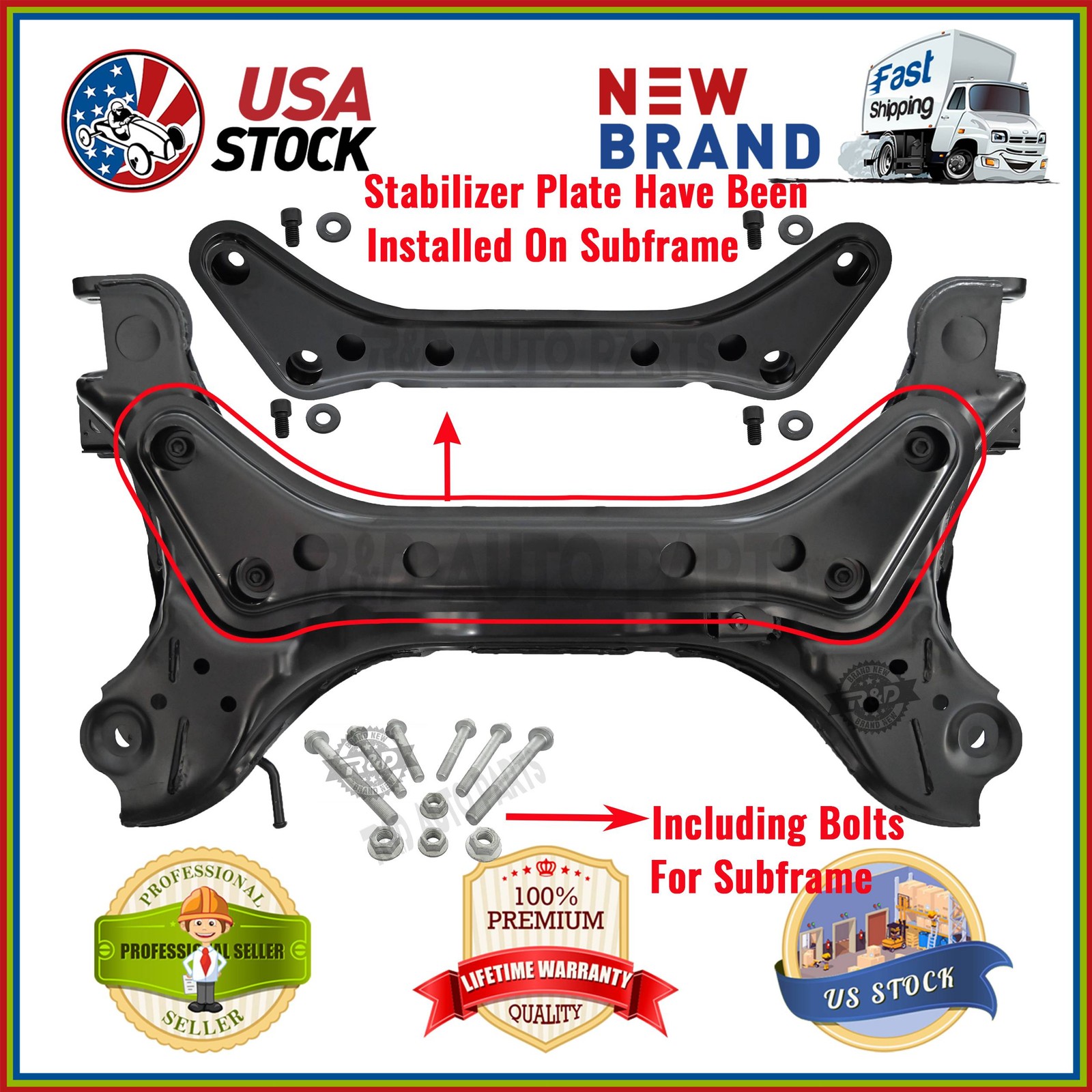 Front Suspension Crossmember K-Frame Subframe Cradle For 2009-2012 Ford Escape