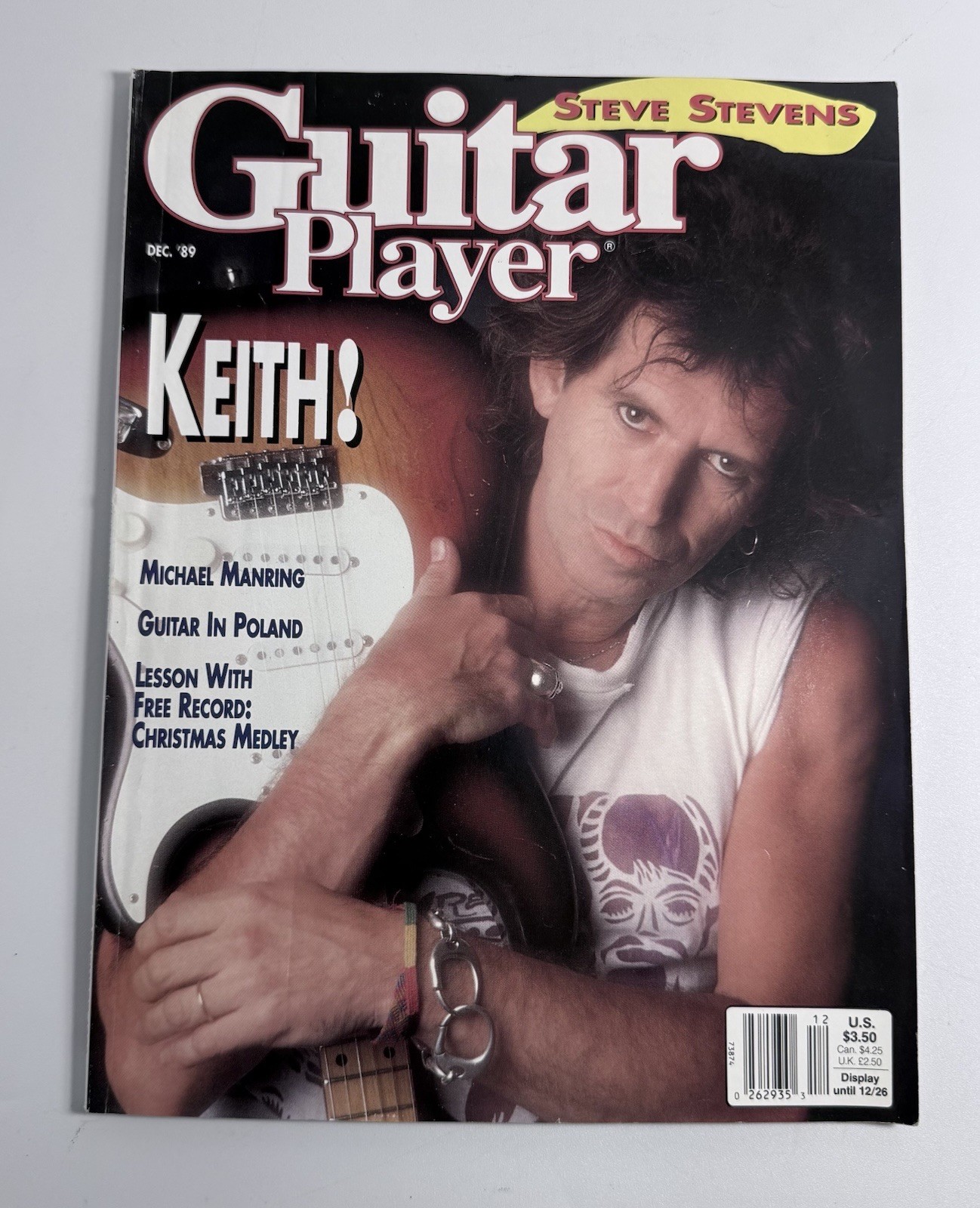 Guitar Player December 1989 Keith Richards Steve Stevens + Soundpage Record