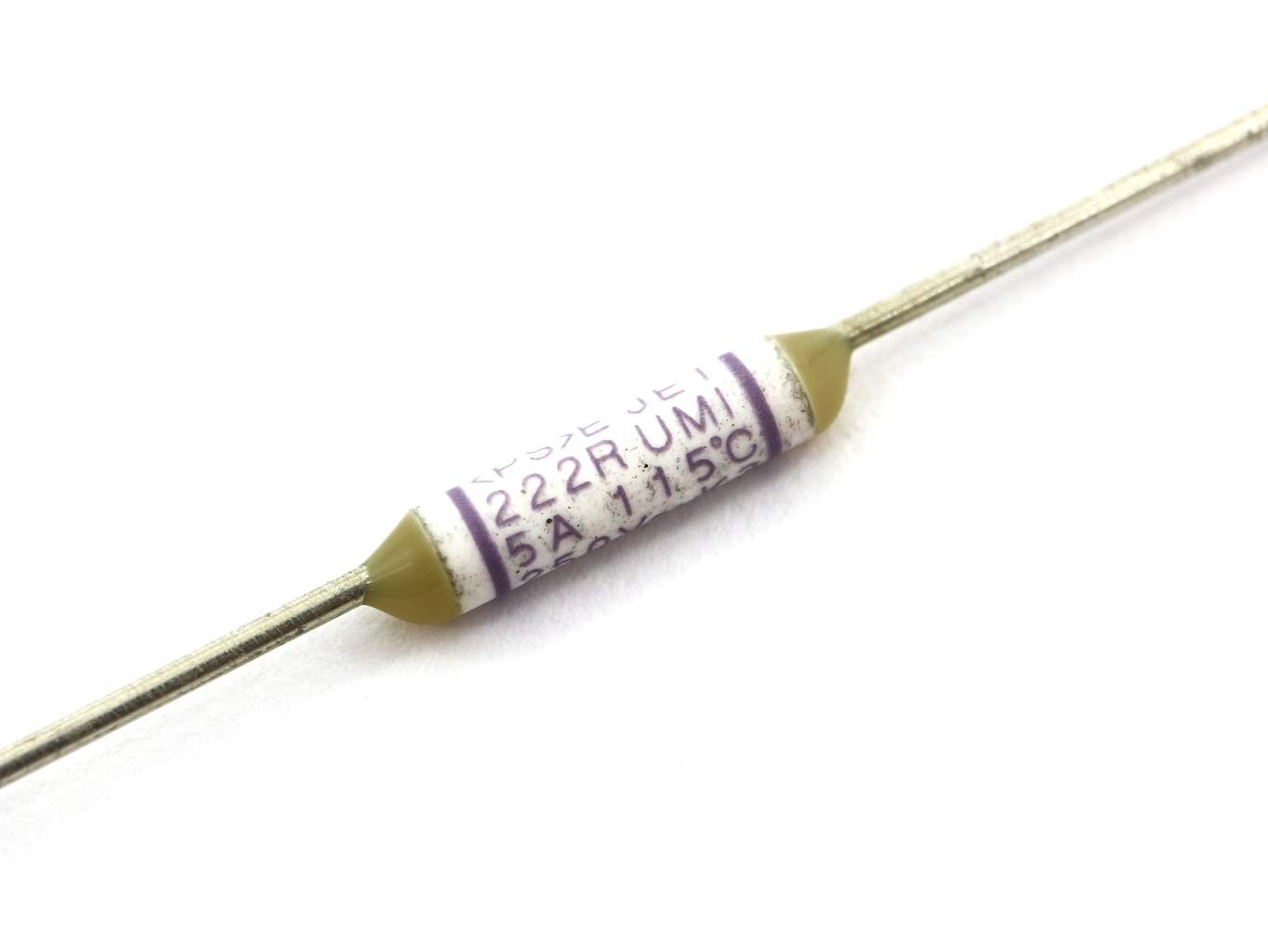 5 PCS ELCUT UMI Microtemp Thermal Axial Type 222R TF 115C 5A 250V Fuse