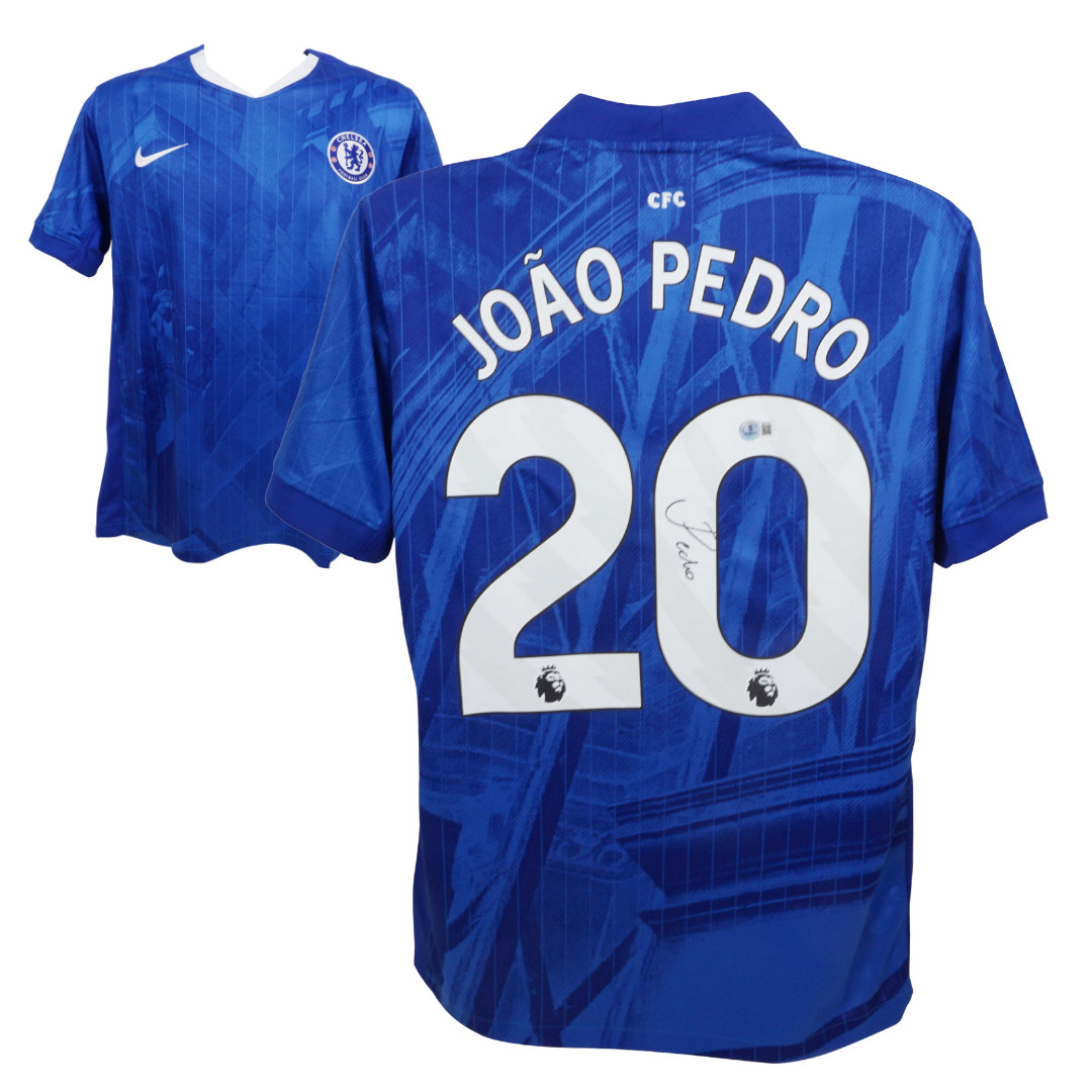 Joao Pedro Signed Chelsea FC Home Soccer Jersey #20 with Beckett COA
