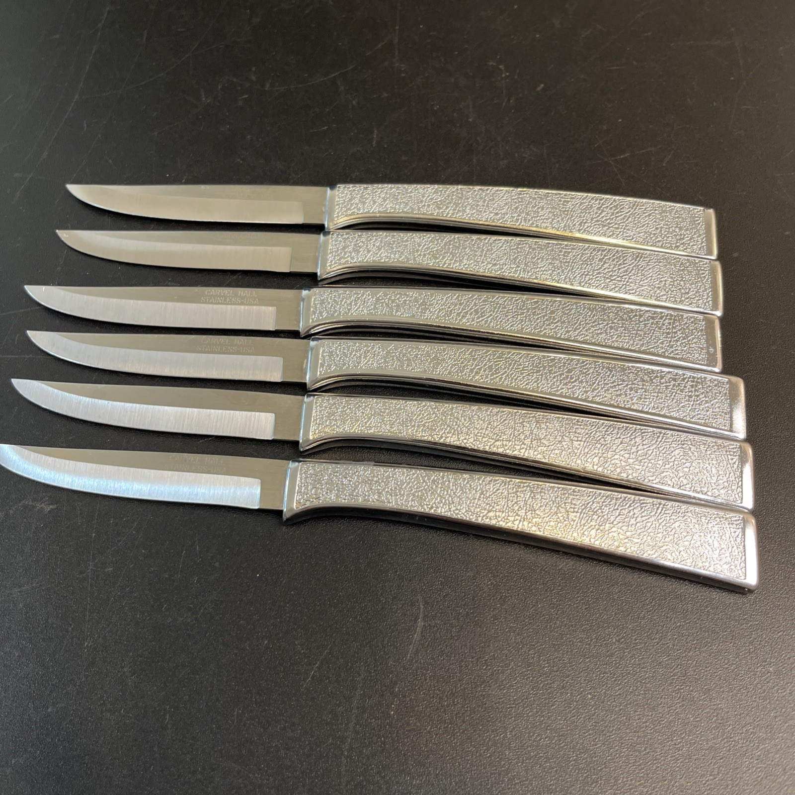 Vtg Carvel Hall Steak Knives Stainless Steel USA Made Set of 6 Piece MCM 7.75\