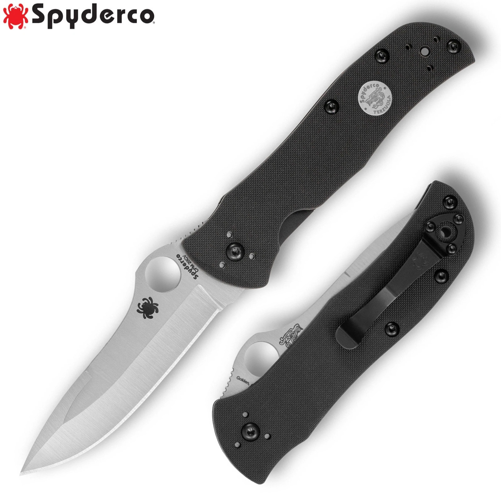 Spyderco Terzuola Starmate Sprint Run CPM-20CV Satin Blade Black G10 C55G20CVP