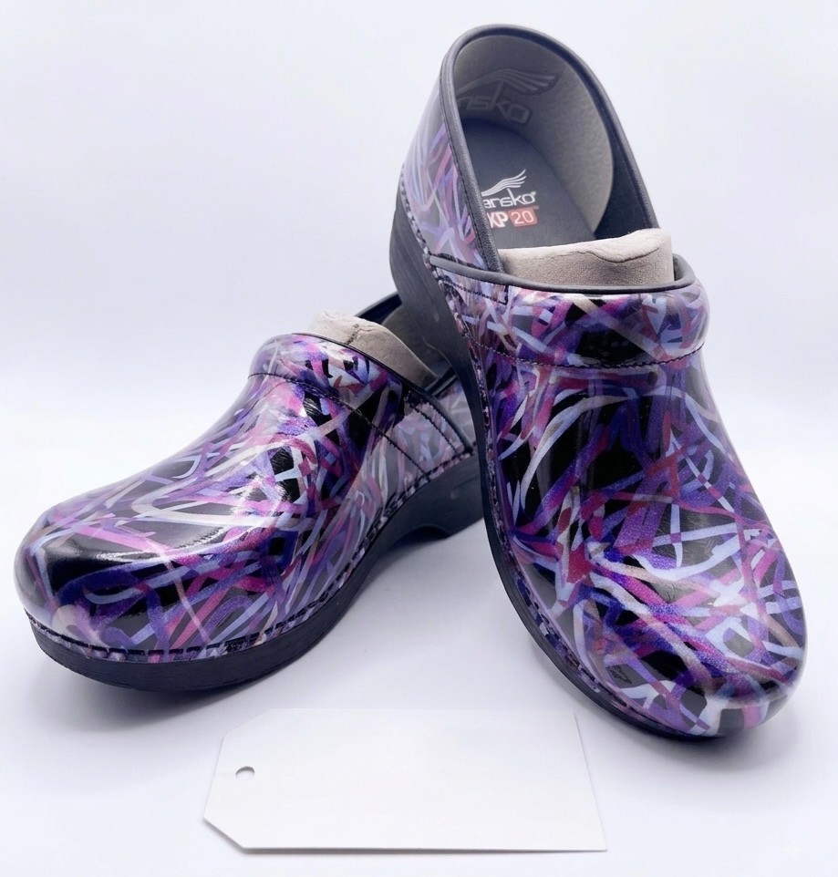 Dansko XP 2.0 patent Ribbon Women's Clog Shoes size 39,