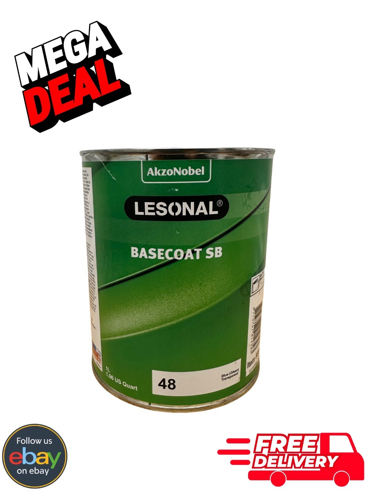AkzoNobel Lesonal Basecoat SB 48 Blue Green Transparent Quart Solvent-borne