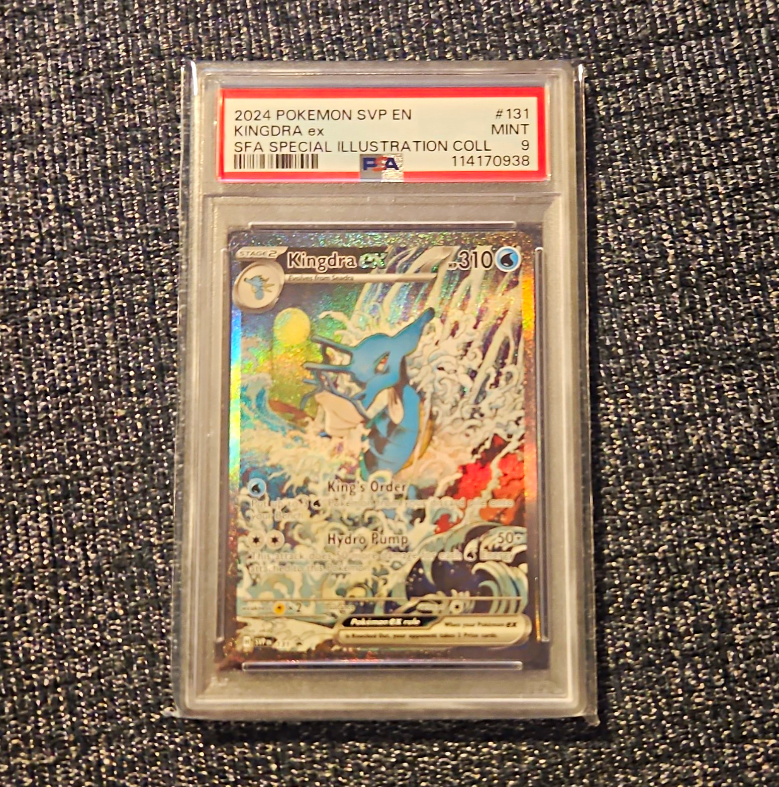 2024 POKEMON TCG SVP KINGDRA EX PROMO HOLO #131 AGE 6+ PSA 9