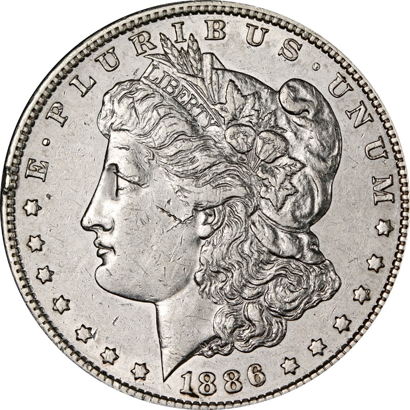 1886-S Morgan Silver Dollar - Big Rim Nick