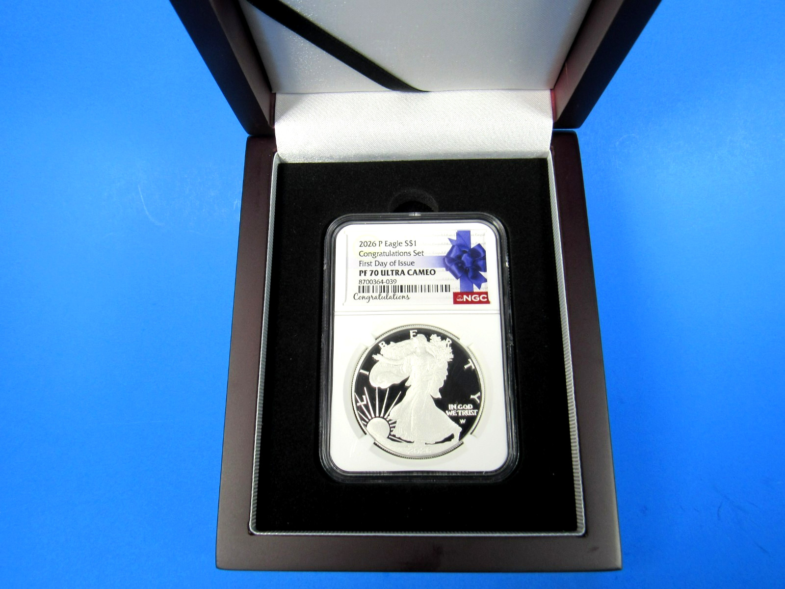 2026 P  Pf  Silver Eagle, from Congratulations Set  NGC  Pf 70 Ucam   FDOI