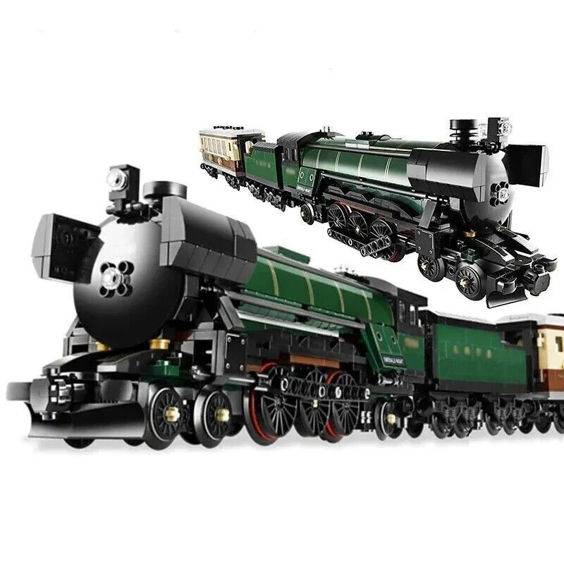 1085pcs Vintage Green Classic Patchwork Locomotive MOC 21005 Building Block Toys