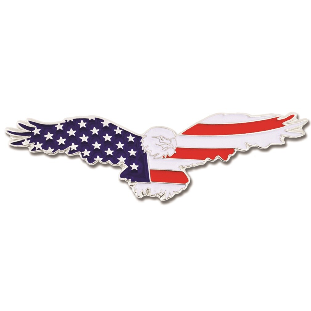PinMart\'s American Flag Patriotic Soaring Eagle Enamel Lapel Pin