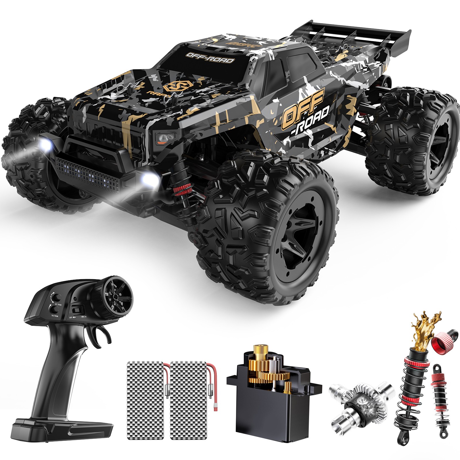 DEERC 9309E 1:16 RC Monster Truck 4WD 40KPH 2 Batteries Hobby Grade RC Car