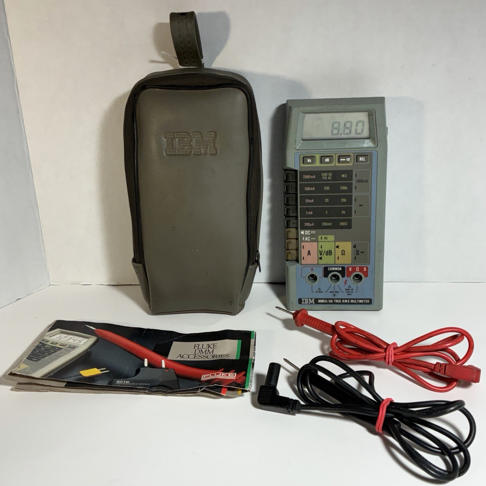 Vintage IBM 8060A/AA True RMS Multimeter Fluke 8060A w/Case