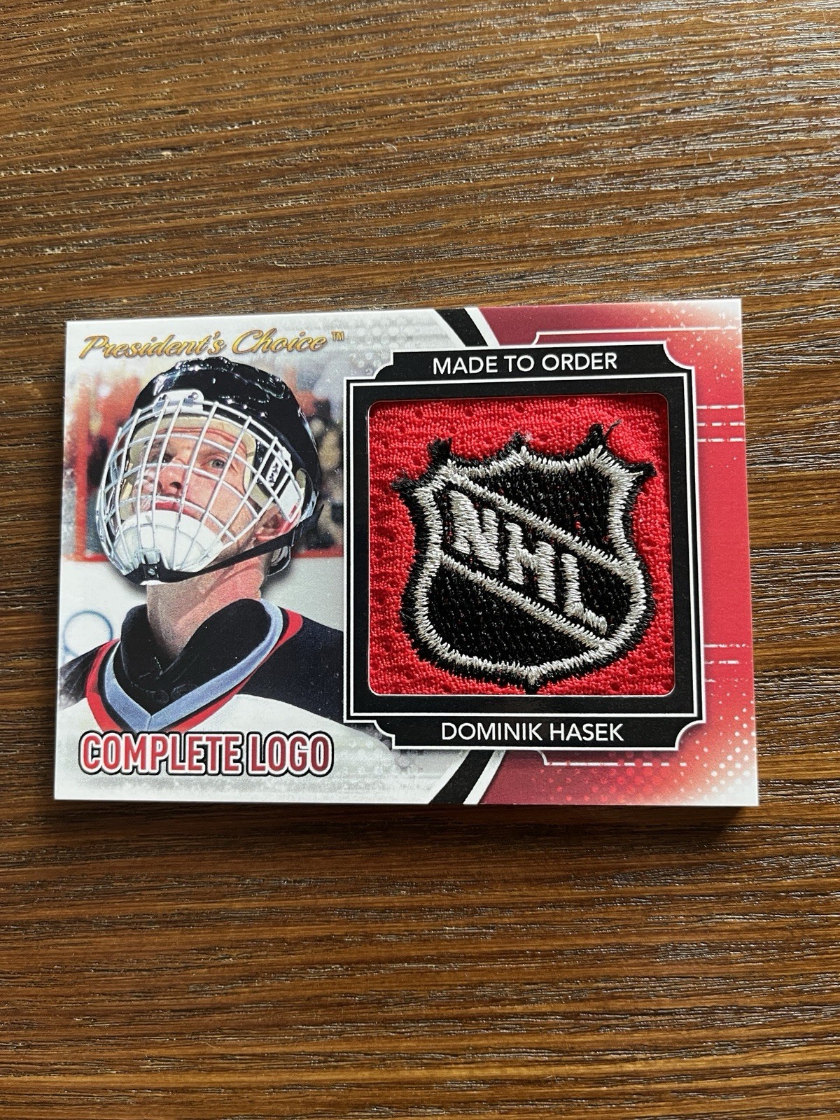 President’s Choice Made To Order Complete Logo Dominik Hasek NHL Shield 1/1 President’s Choice Made To Order Complete Logo Dominik Hasek NHL Shield 1/1