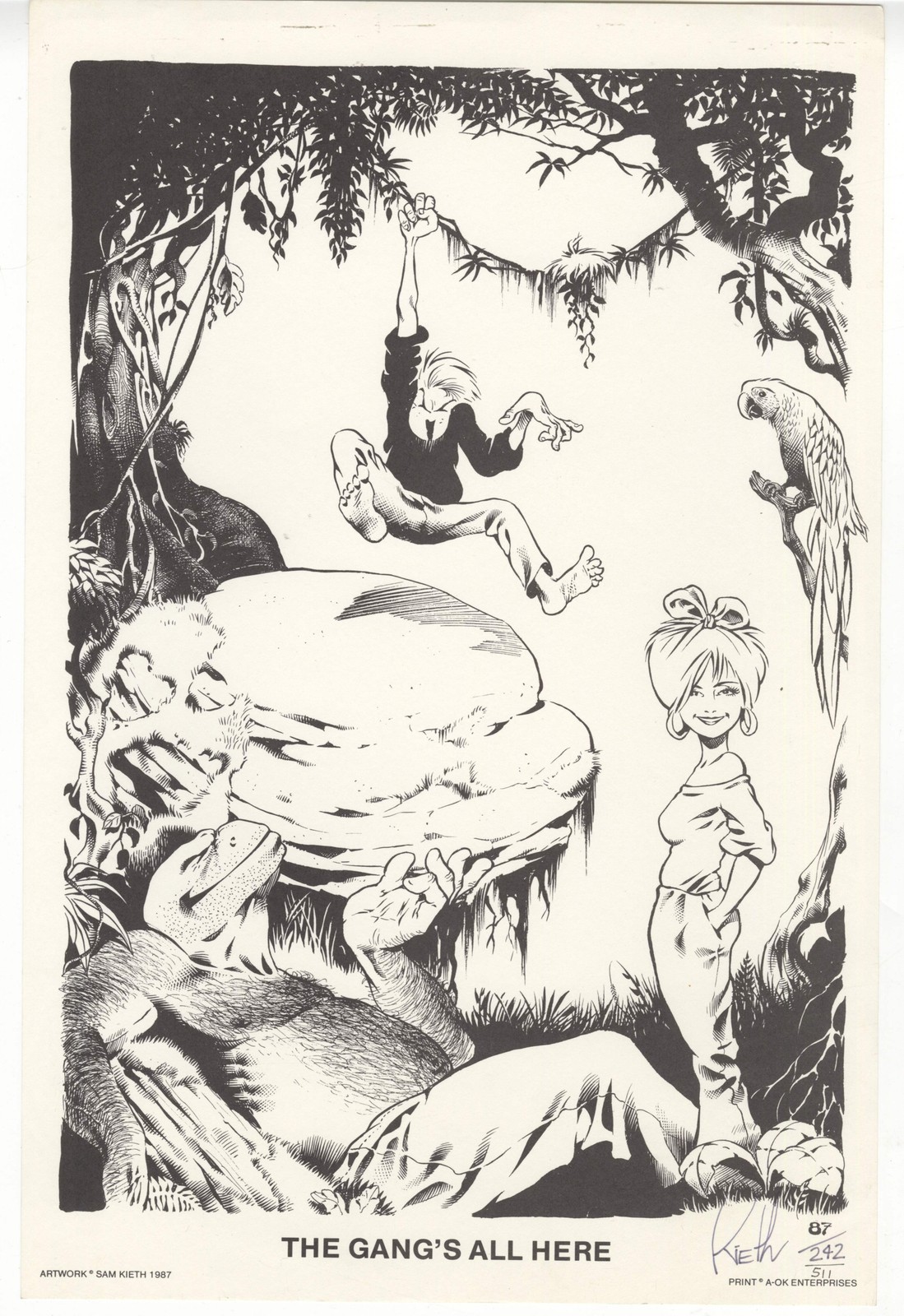 Sam Kieth The Gang’s All Here Signed 1st Print 1987 11x17 Rare
