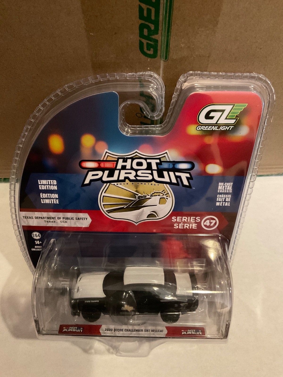 Greenlight Hot Pursuit 1:64  Dodge Challenger Hellcat Texas Dept. of Safety