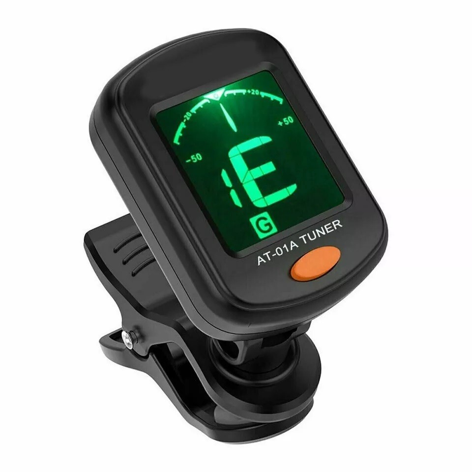 Clip-On LCD Digital Tuner for Guitar Bass Violin Ukulele Chromatic AT-01A