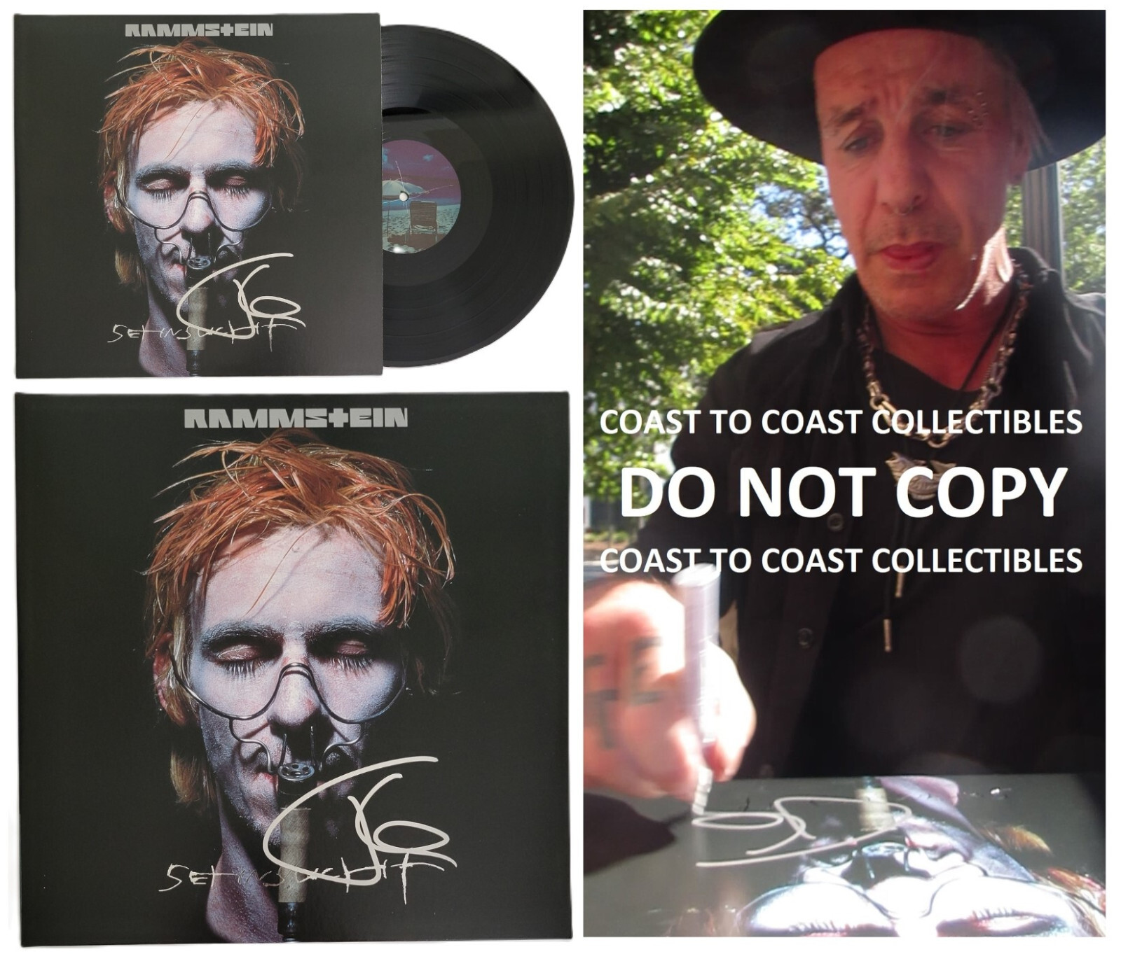 Till Lindemann Signed Rammstein Sehnsucht Album COA Proof Autographed Vinyl