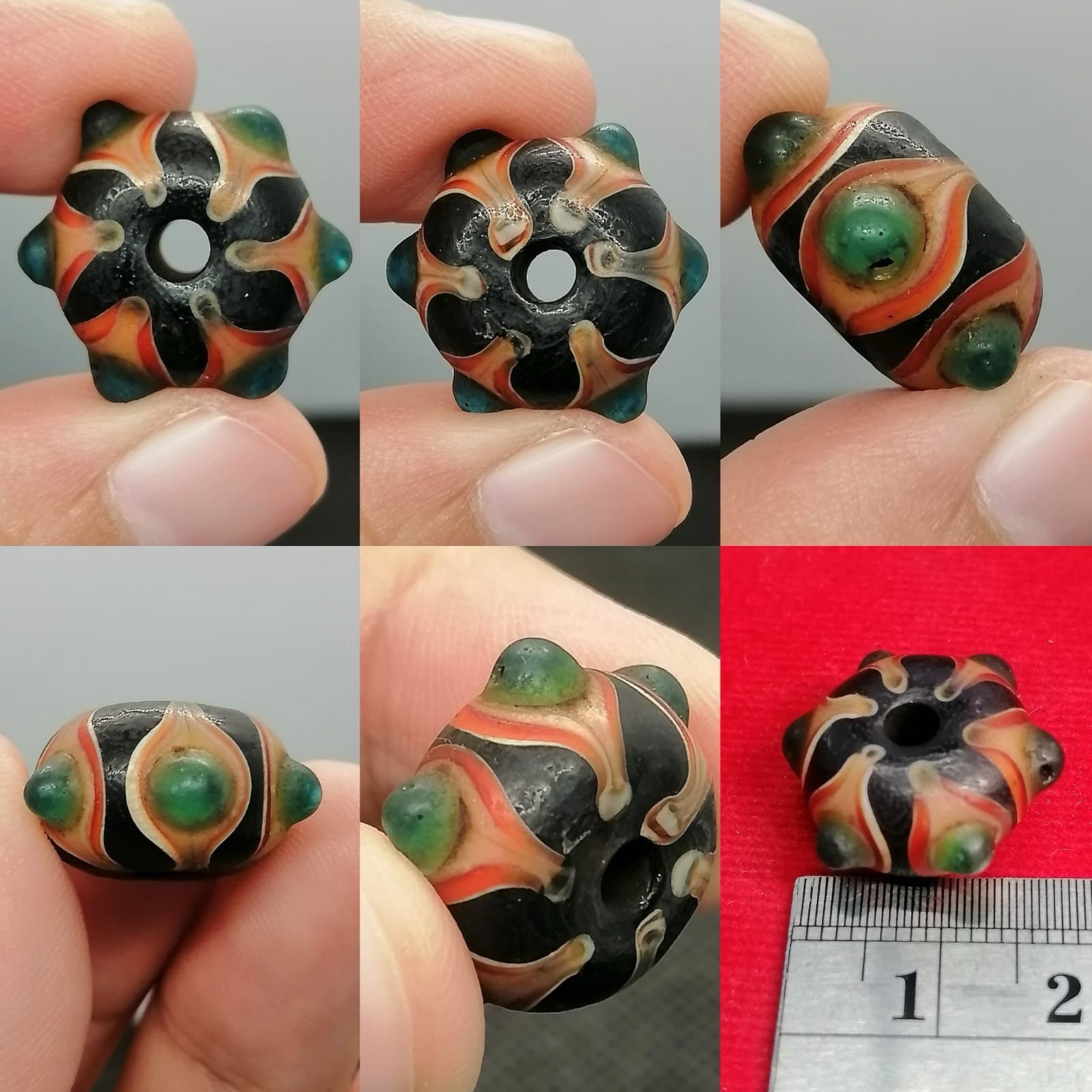 Antique Mosaic Glass Beautiful Rare Unique Bead