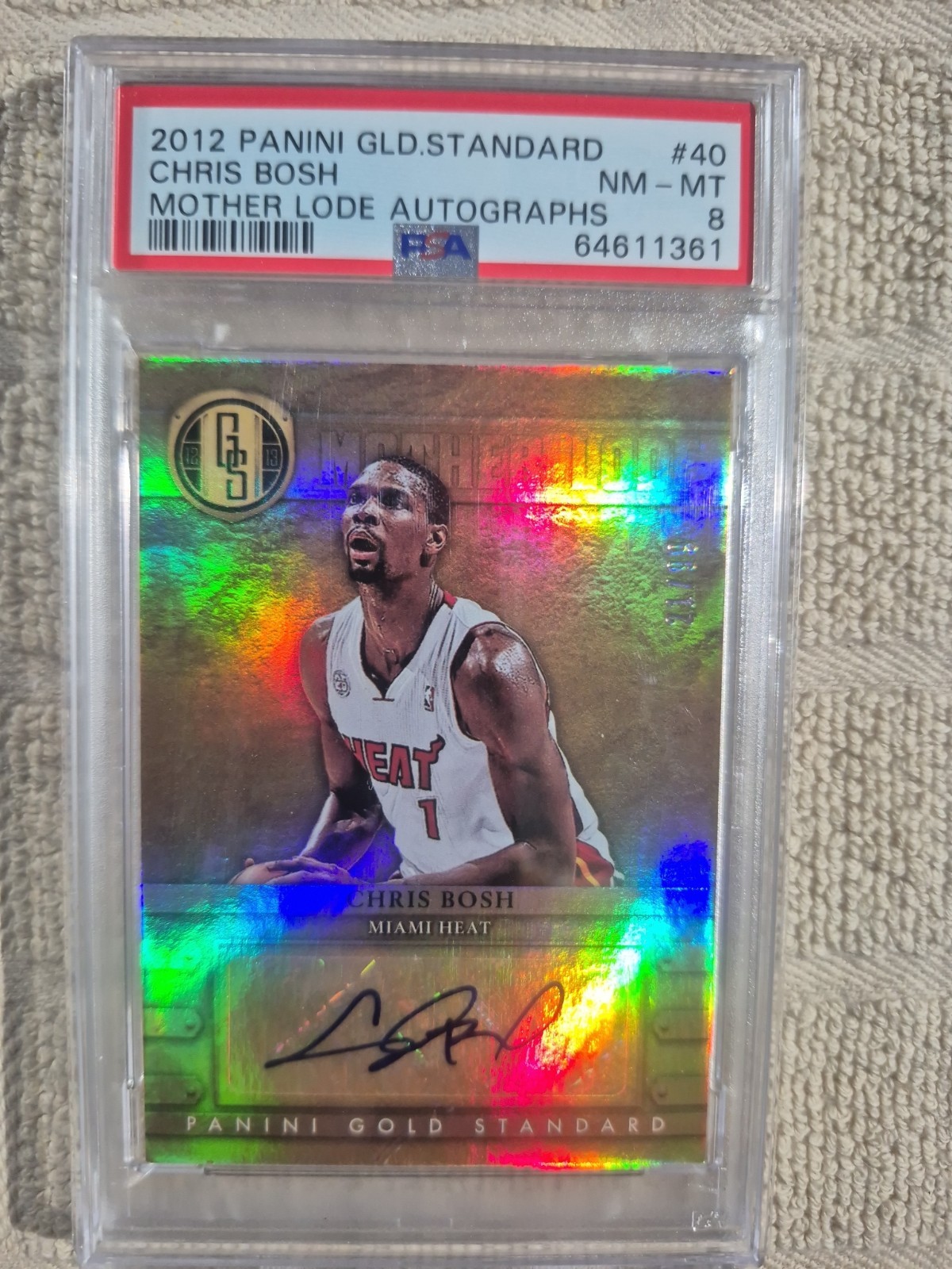 2012-13 Panini Gold Standard Chris Bosh Mother Lode Auto /99 PSA 8 HOF #40 2012-13 Panini Gold Standard Chris Bosh Mother Lode Auto /99 PSA 8 HOF #40