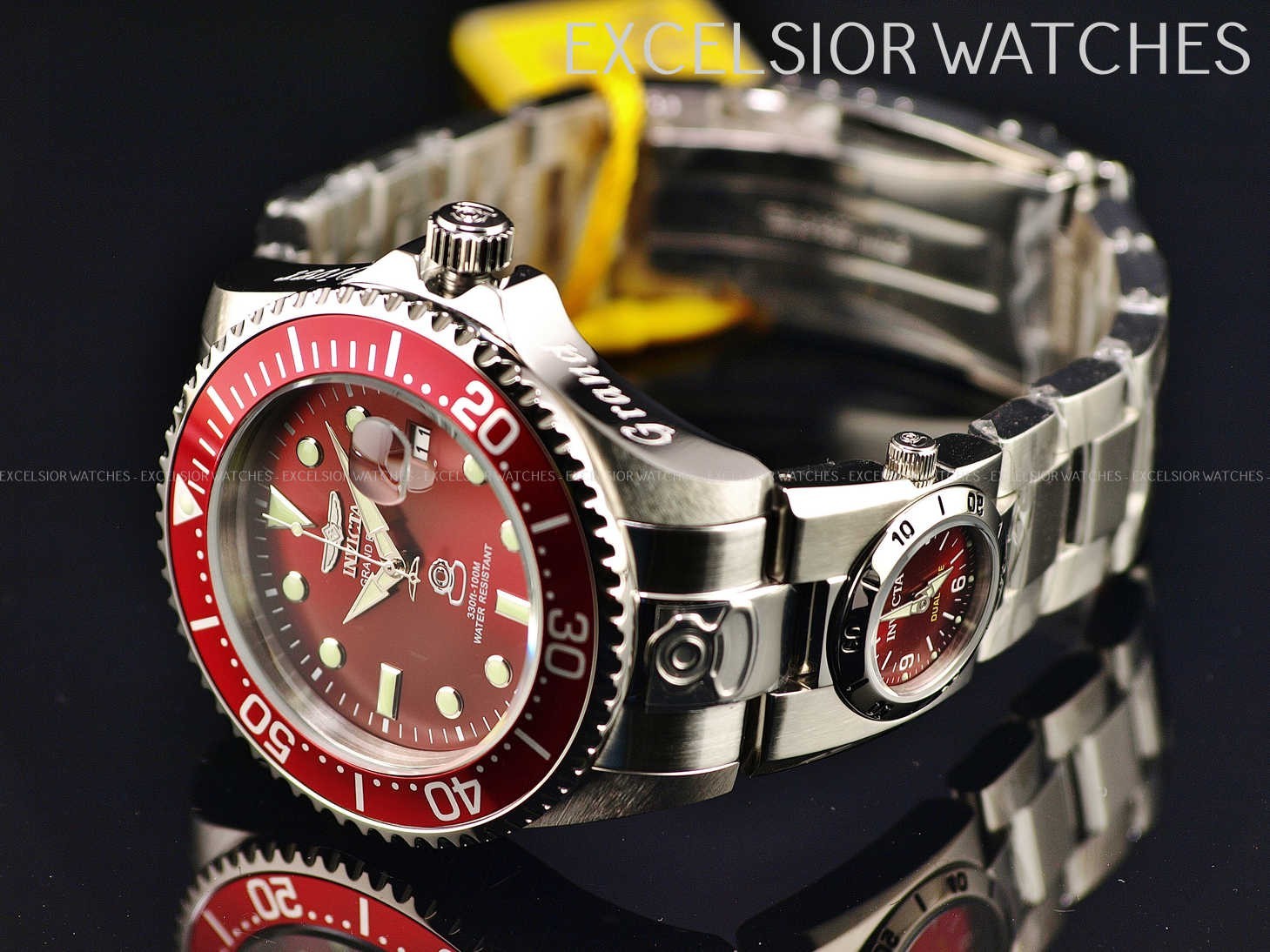 New Invicta Grand Diver Automatic Dual Time Men\'s 47mm SS Diver Watch 45814