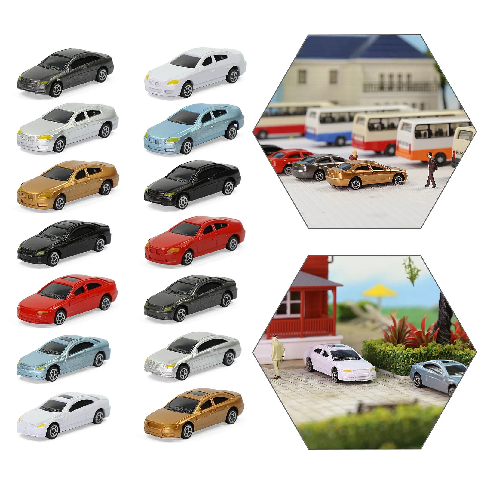 50pcs HO Scale Model Cars Vehicles  Building Scenery Railway Layout C100
