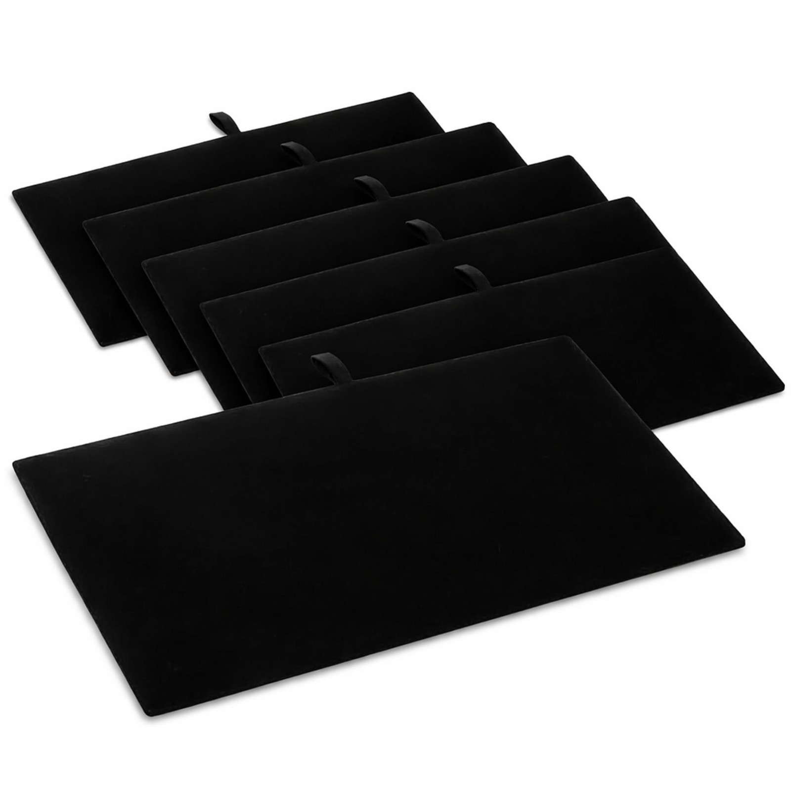 RJ Displays 93-1 BK 6 Pack Black Velvet Tray Insert 14 1/8\