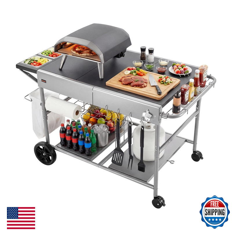Vevor Outdoor Grill Cart 36.4 X 23.4 X 1 Inch Tabletop Size Grilling Table