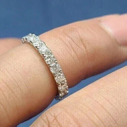 3.00Ct Round Cut Natural Diamond Enternity Engagement Band Stud 14K White Gold 3.00Ct Round Cut Natural Diamond Enternity Engagement Band Stud 14K White Gold