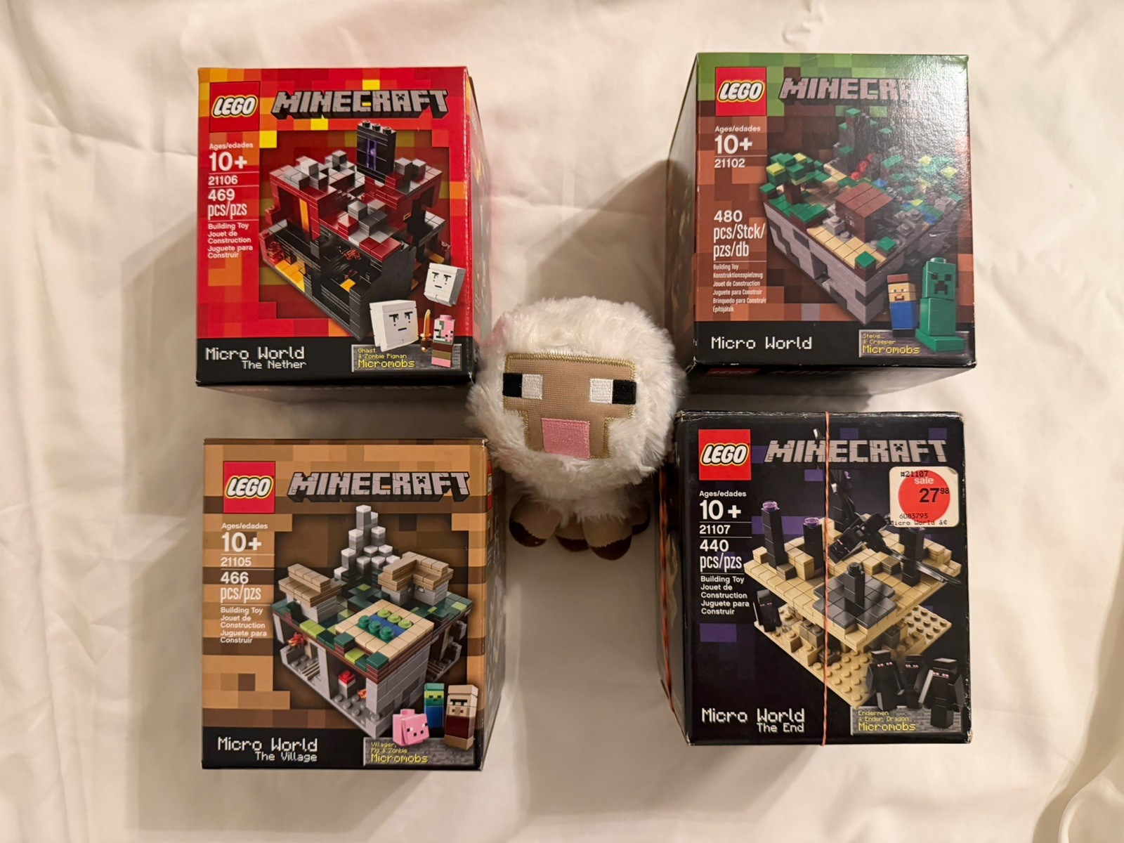 LEGO Minecraft Micro World Complete Collection Set 21102, 21105, 21106, 21107