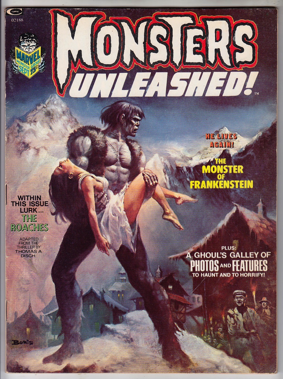 Monsters Unleashed #2, 1973, Boris Vallejo, John Buscema, Marv Wolfman VF. 8.0