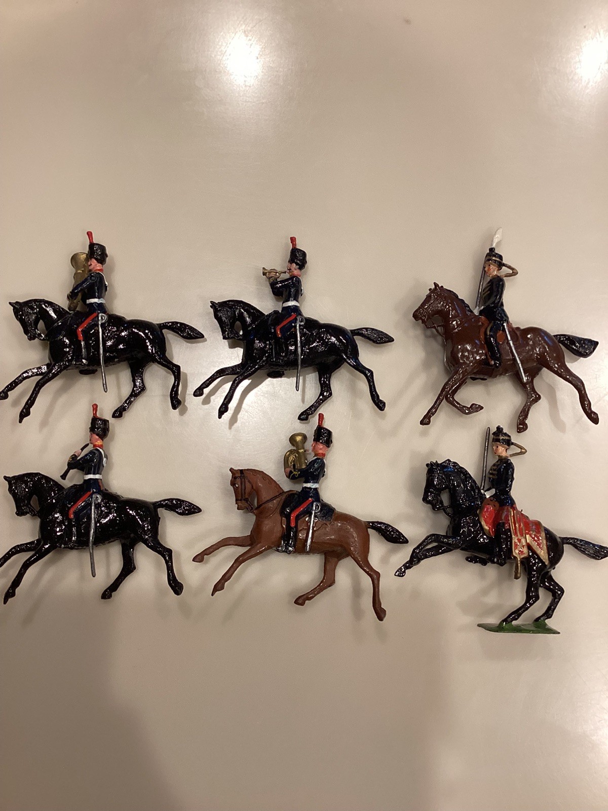  Britains Royal Artillery Mounted Soldiers On Horses Set Of 6 Vintage