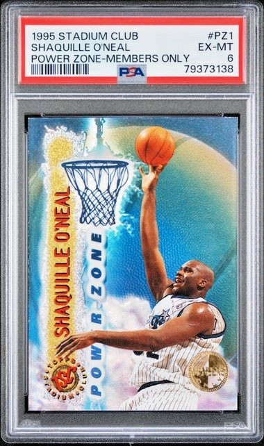 1995 Topps Stadium Club Power Zone Member\'s Only #PZ1 Shaquille O\'Neal SSP PSA 6