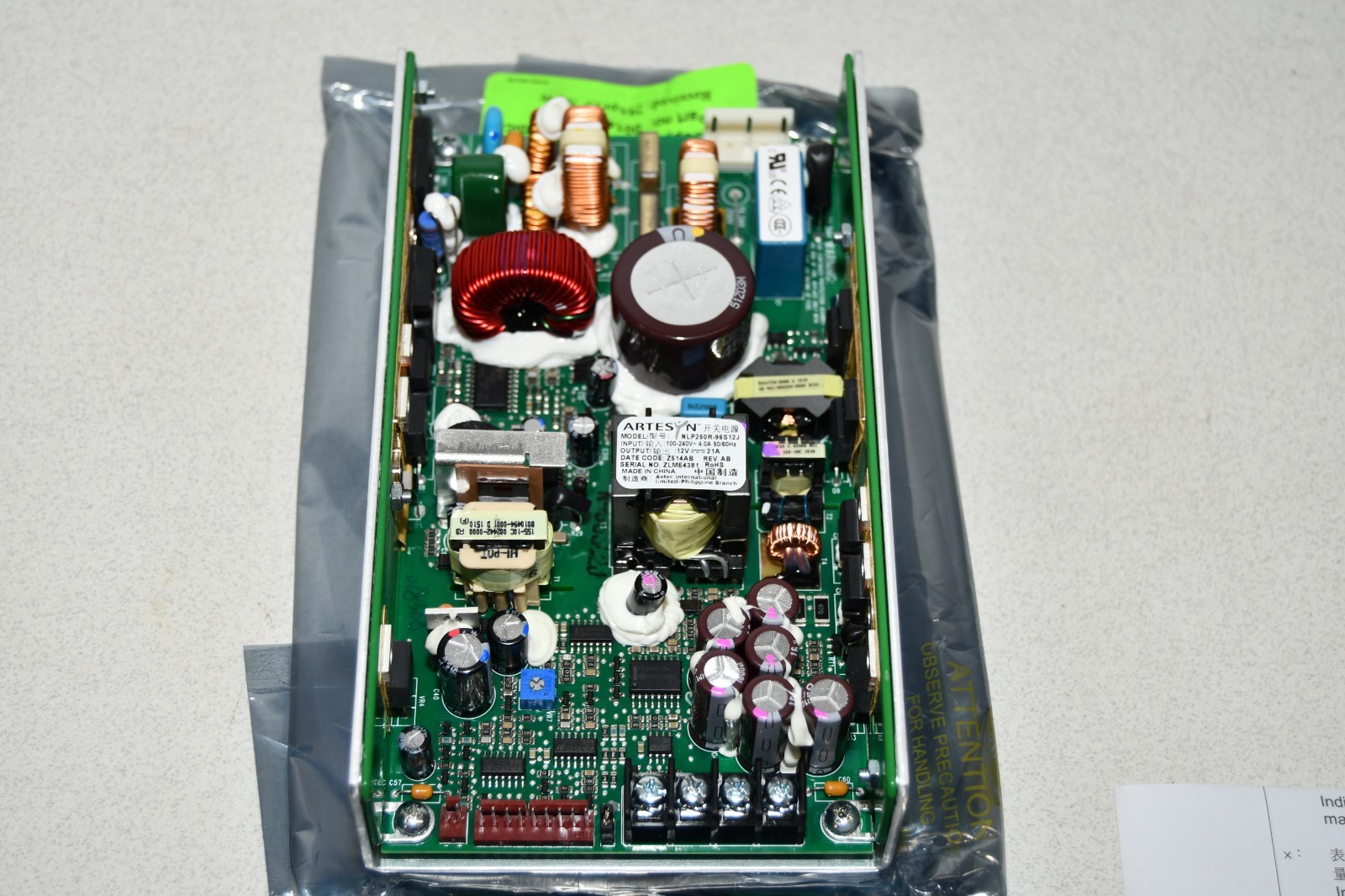 ^ Artesyn Technologies 250W 12V Open Frame Switching Power Supply NLP250R-96S12J