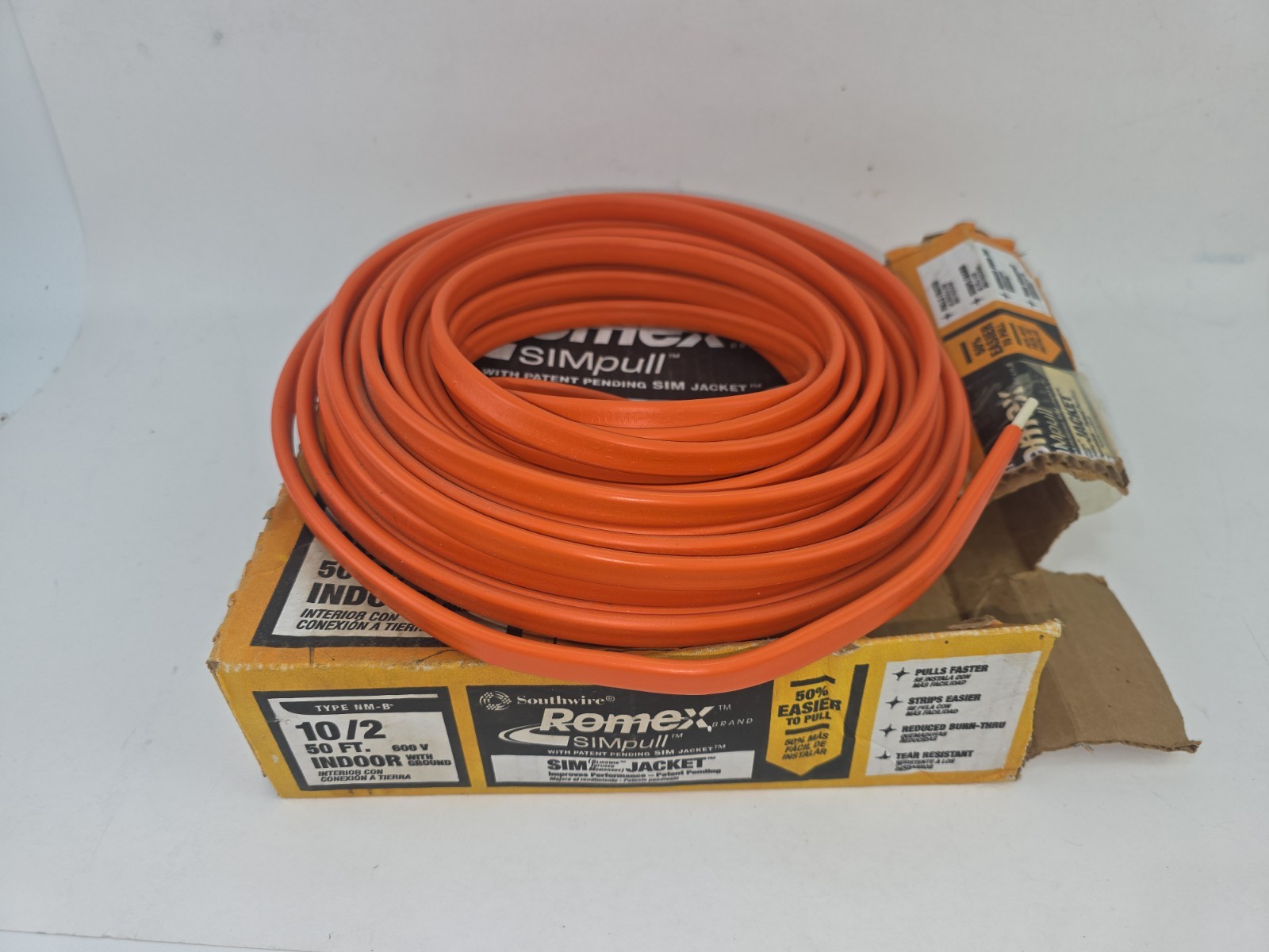 Southwire Romex SIMpull 10/2 NM-B Solid Copper Wire Approx 49-50 Ft Open Box