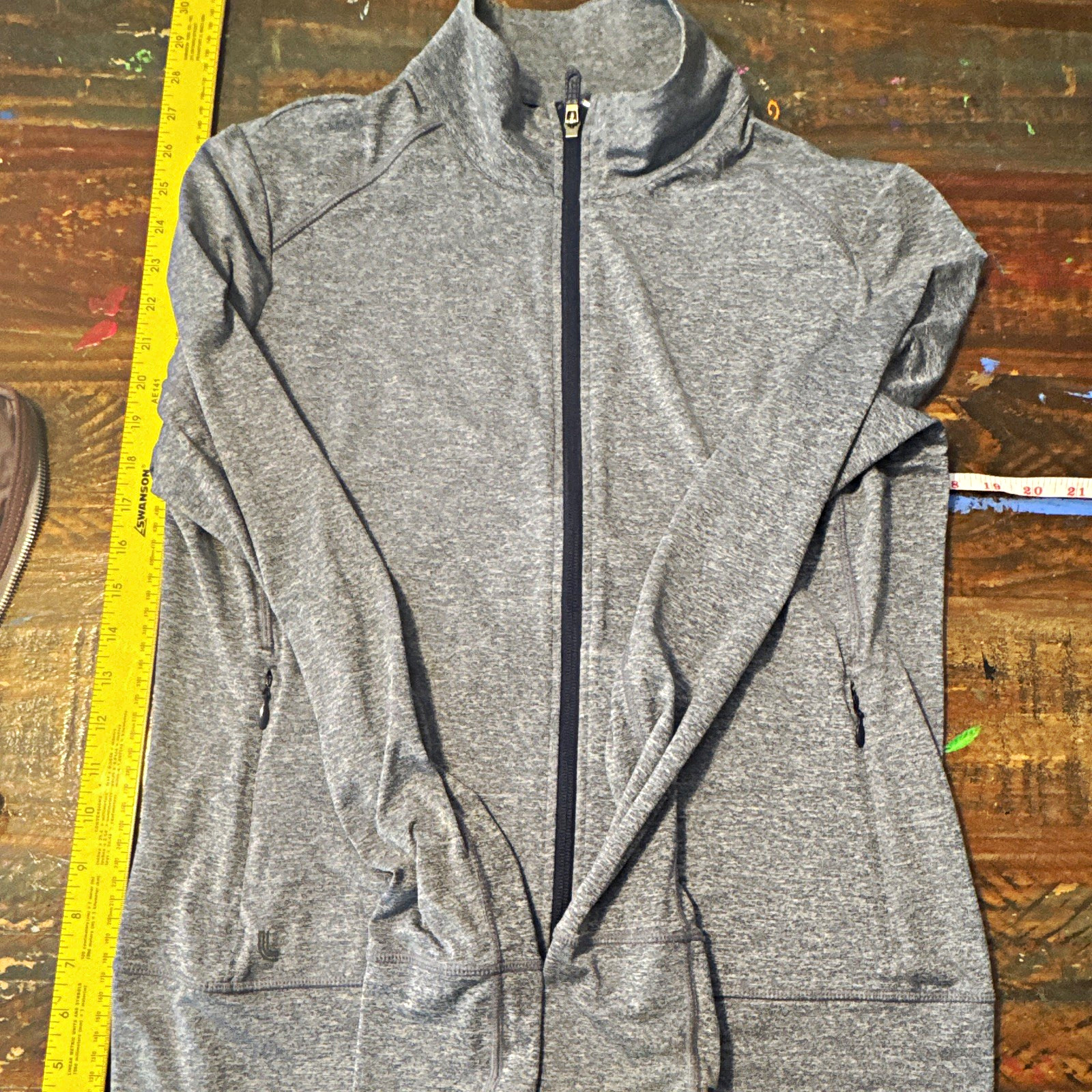 LOLE - Women\'s Gray w Dark Purple Mesh Panel (Back) XL Full-Zip Track Jacket  
