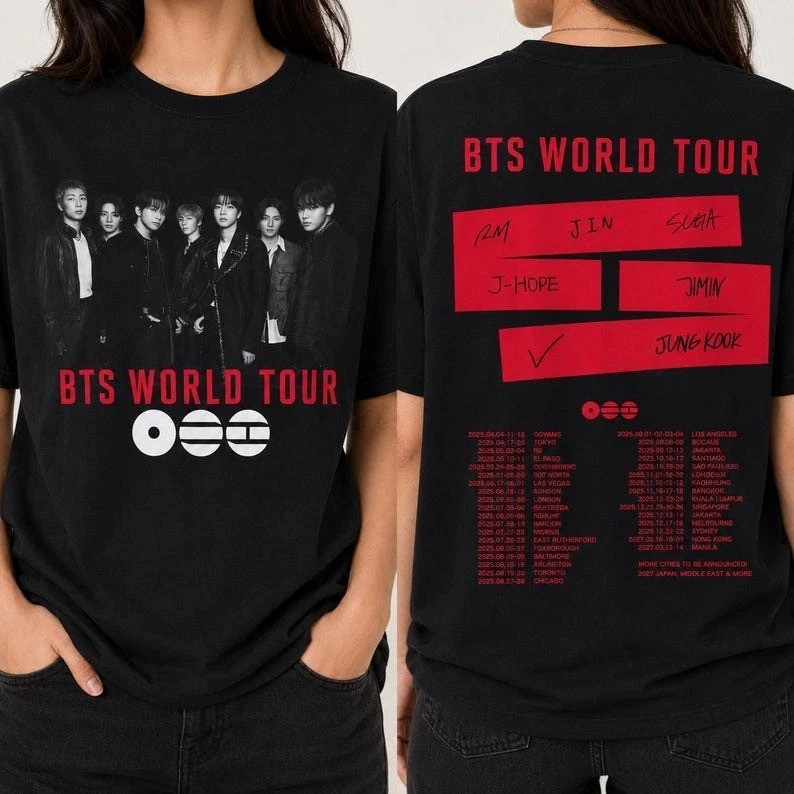 Vtg BTS World Tour 2026 Bangtan Comeback ARMY K-Pop T-Shirt S-5XL