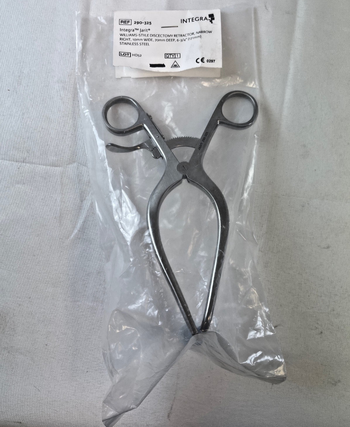 Integra Jarit 290-325 Williams Discectomy Retractor Narrow Right 10mm x 70mm