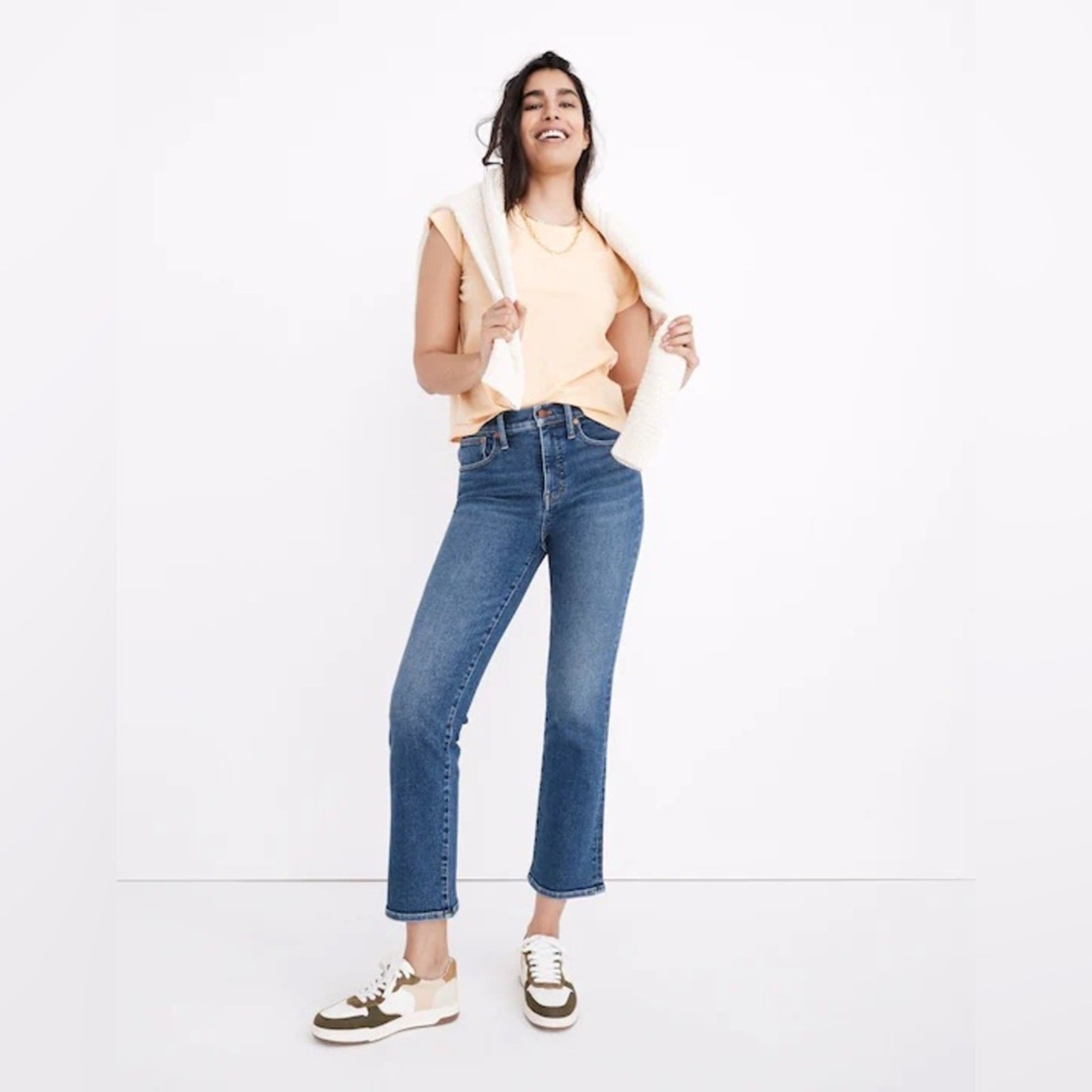 Madewell Cali Demi-Boot Jeans in Bodney Wash.