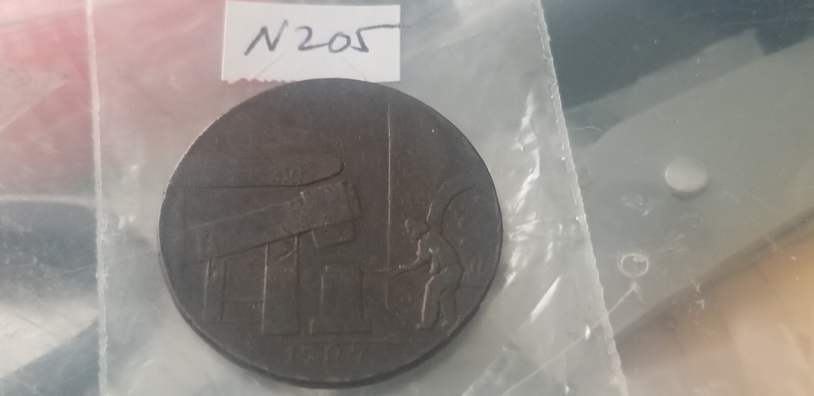 Great Britain 1787 John Wilkinson Iron Master Half Penny Rare Token Id11.