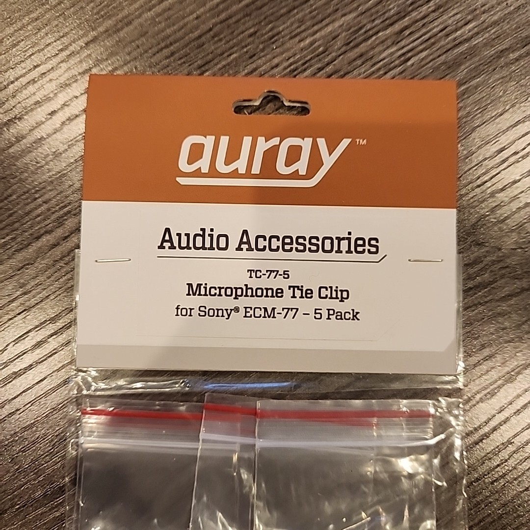 Auray Sony ECM-77 Microphone Tie Shirt Clip TC-77-5 - 5 Pack - NEW - BOGO FREE Auray Sony ECM-77 Microphone Tie Shirt Clip TC-77-5 - 5 Pack - NEW - BOGO FREE