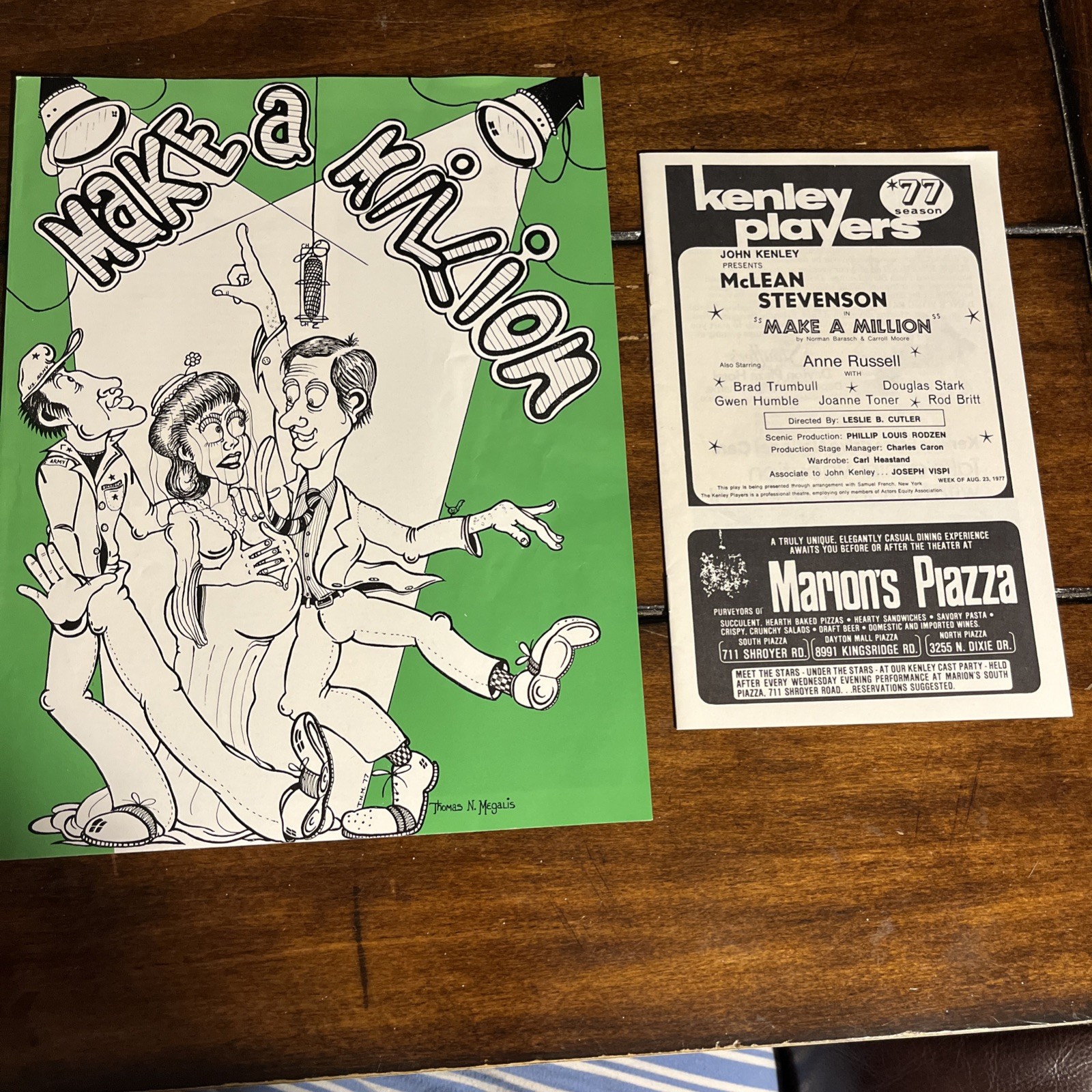1977 Kenley Play Make A Million Cast Prog Signed Autograph By McLean Stevenson
