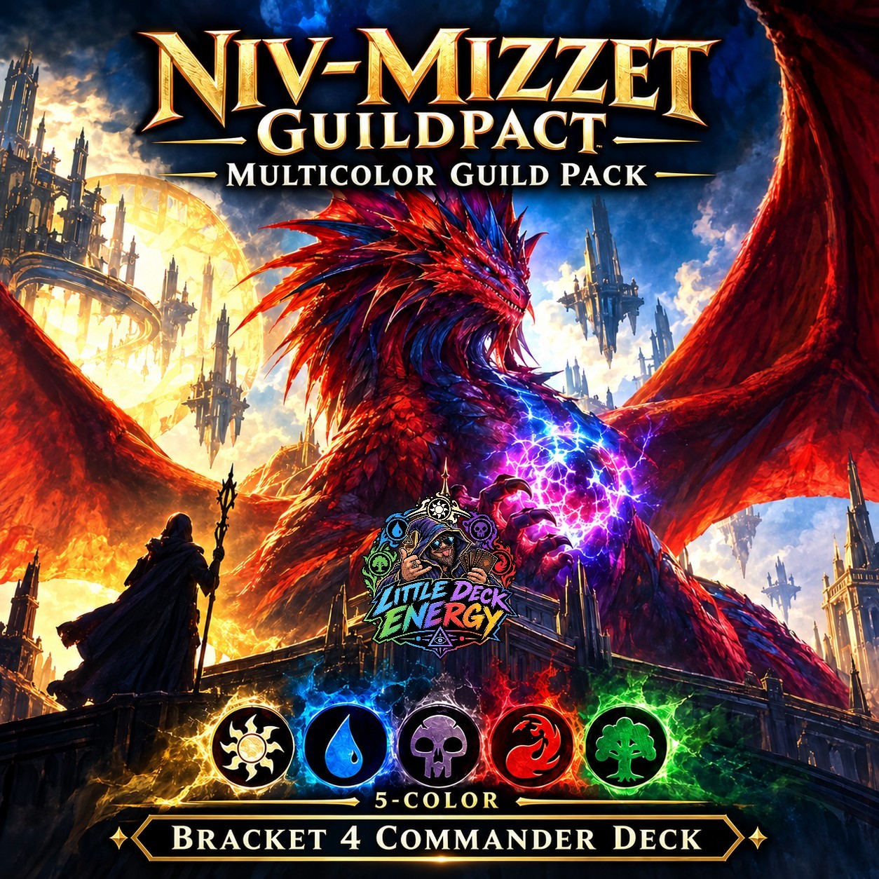 MTG Niv-Mizzet Guildpact 5 Color Commander Deck | Multicolor Burn Draw Life Gain