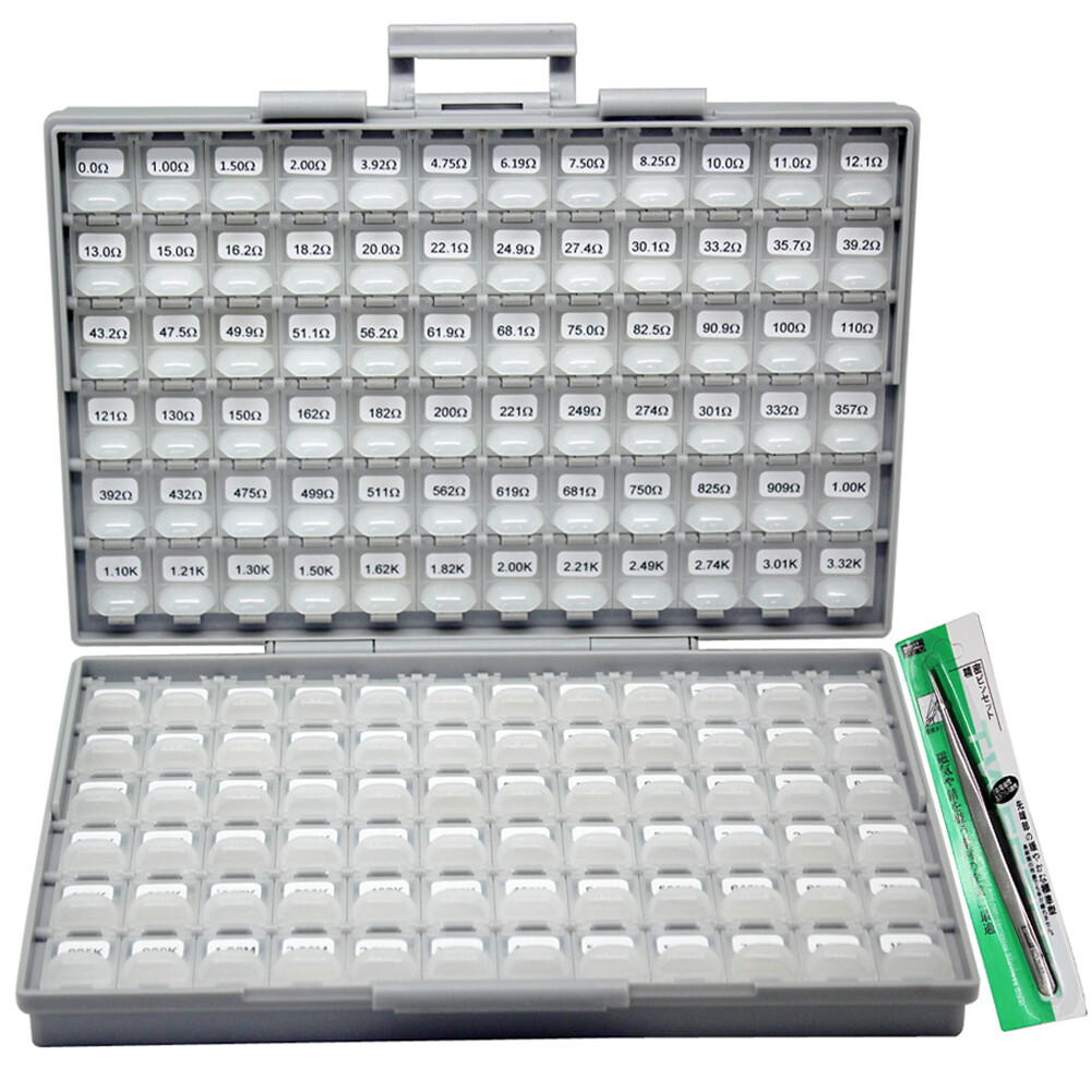 AideTek SMD 0201 1% 144 Value x100pcs Resistor Kit distributed BOX-ALL Organizer