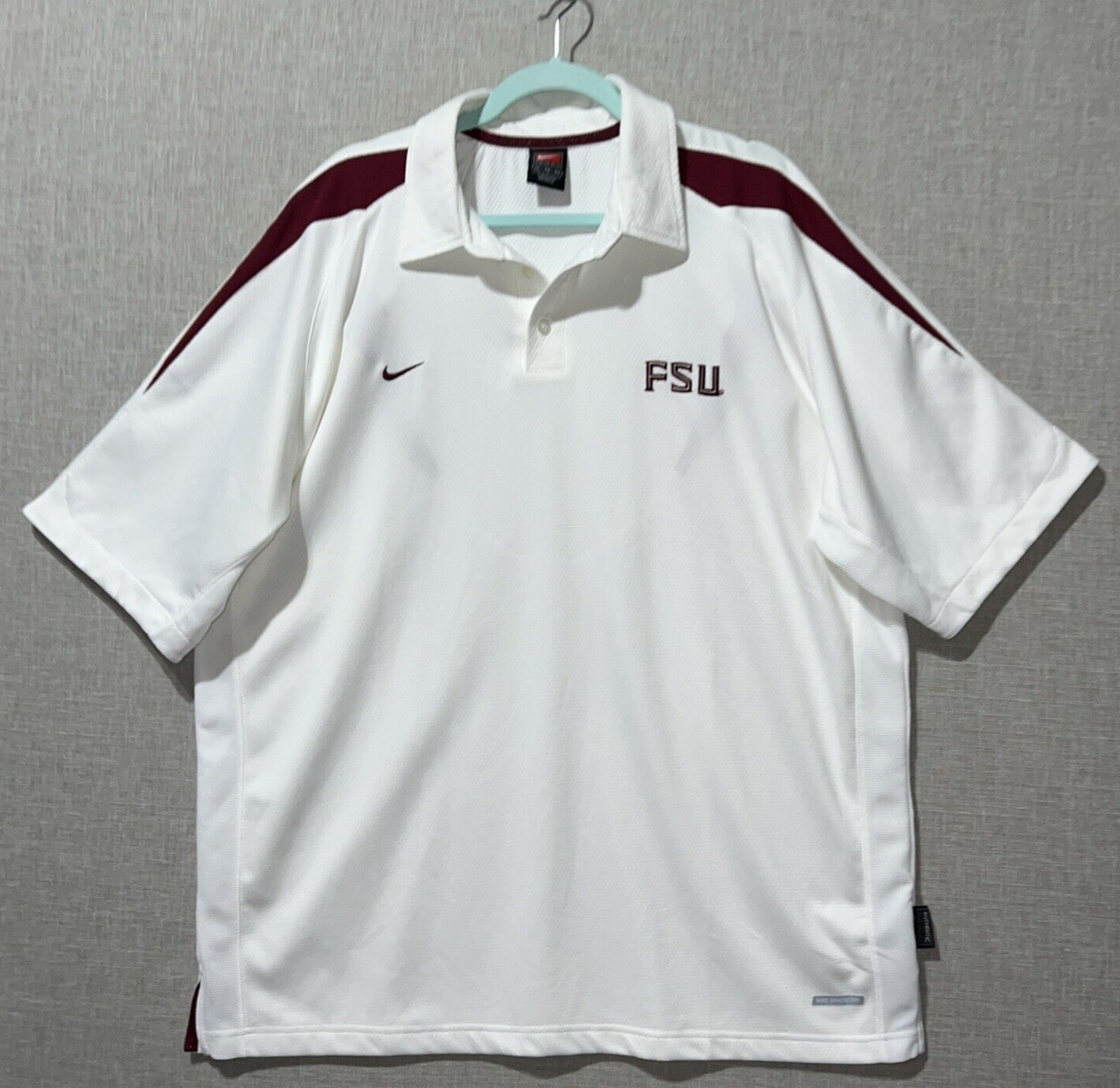Florida State Polo Shirt Nike Team Mens XL White FSU Seminoles NCAA Football