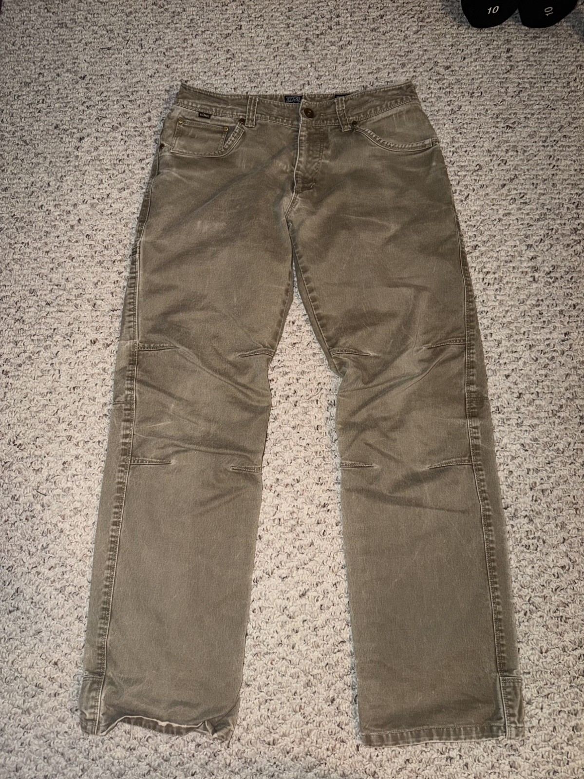 Kuhl Free Rebel Straight Leg Cargo Pants Patina Dye Drk Khaki Canvas 32 x 32 men