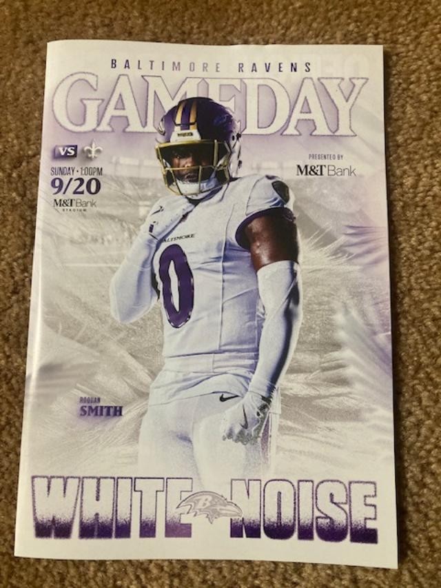 NEW ORLEANS SAINTS @ BALTIMORE RAVENS 9/20/26 GAMEDAY PROGRAM LAMAR JACKSON 