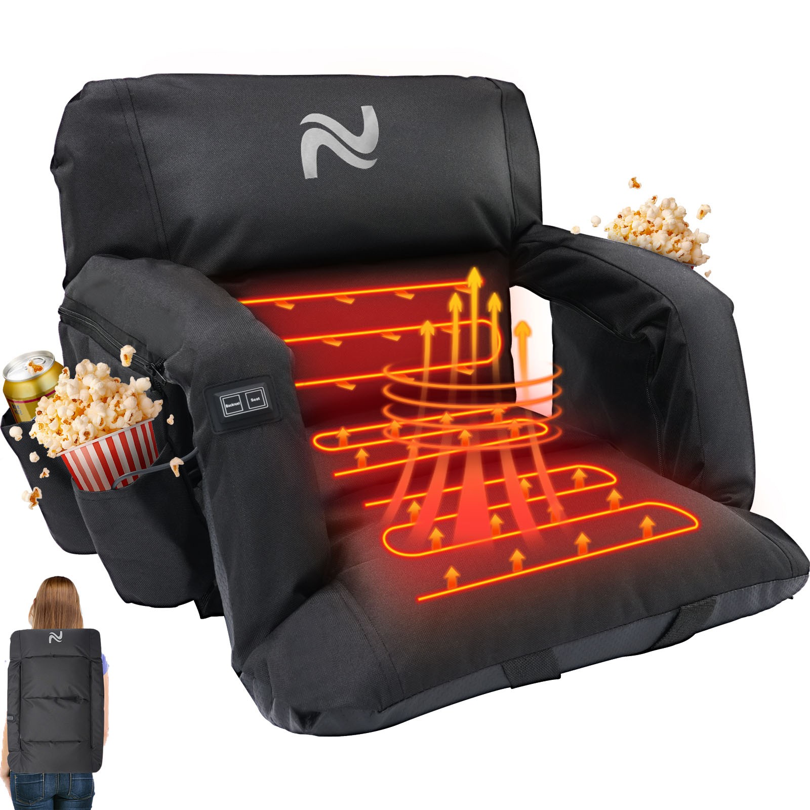 NAIZEA Heated Stadium Seat with Back Support, Sofa Style 5\