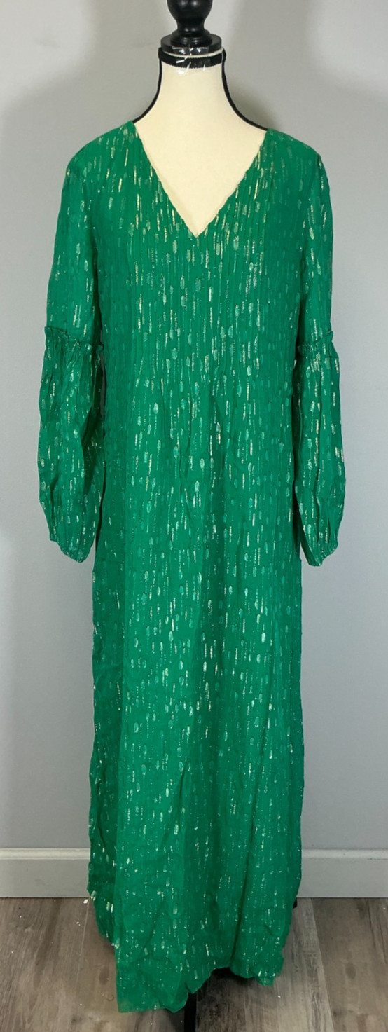 Lilly Pulitzer Cleme Long Sleeve Women\'s Size 4 Fiddle Leaf Green Maxi Dress NWT